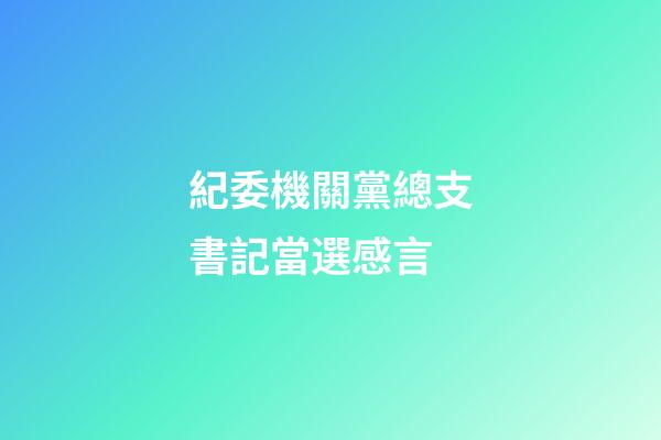 紀委機關黨總支書記當選感言